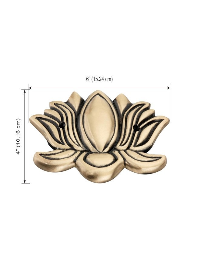 DEVDECOR, Brass Lotus Wall Hanging for Wall Door | Home Decor Hanging Brass Lotus Flower for Decoration Housewarming Gift Lotus Brass Wall Hanging (Standard) - Image 2